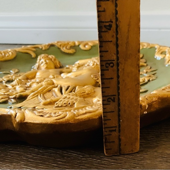 French plaster 3 D  Gold and Green Decorative plaque - Picture 6 of 12